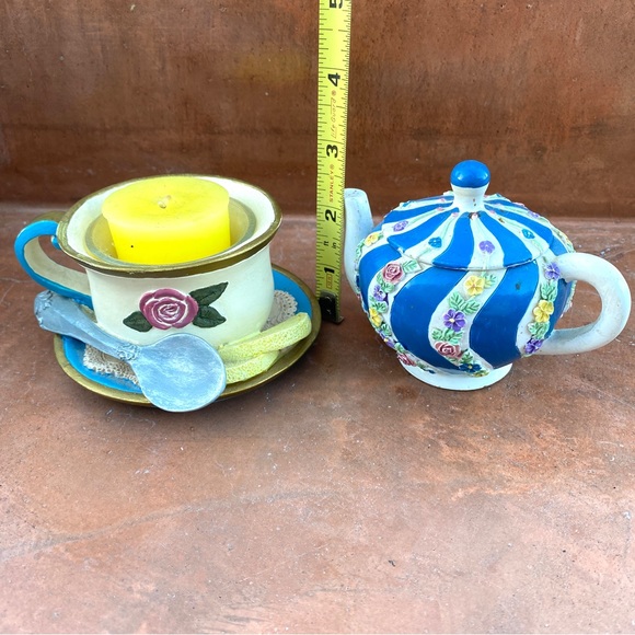 2 set mini teapot container votive candle holder teacup decor trinket mini bowl - Picture 13 of 13
